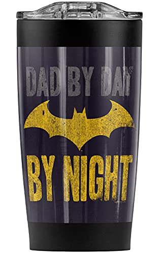 Batman Dad By Day Stainless Steel Tumbler 20 oz Coffee Travel MugCup Vacuum Insulated  Double Wall with Leakproof Sliding Lid  Great for Hot Drinks and Cold Beverages