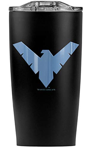 Batman Nightwing Logo Stainless Steel Tumbler 20 oz Coffee Travel MugCup Vacuum Insulated  Double Wall with Leakproof Sliding Lid  Great for Hot Drinks and Cold Beverages