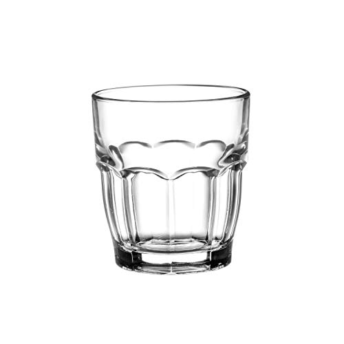 Bormioli Rocco Rock Bar Stackable Juice Glasses  Set Of 6 Dishwasher Safe Drinking Glasses For Soda Juice Milk Coke Beer Spirits  675oz Durable Tempered Glass Water Tumblers For Daily Use