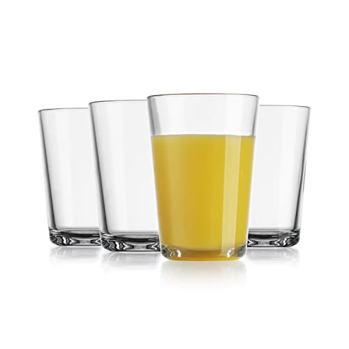 Juice Glasses 7 OZ Drinking Glassware Set of 4 Glavers Modern Tumbler Beverage Ice Tea Glass Cups  Uses for Juice Water Beer Whiskey Cocktails Dishwasher Safe