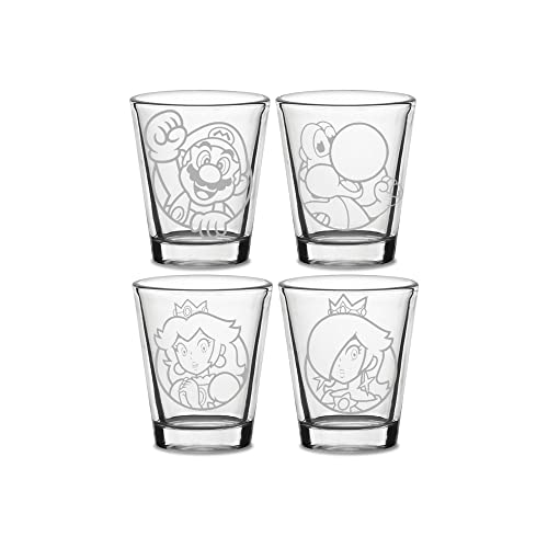 Super Character Inspired Shot Glass Sets Available Multiple Designs (Shot Glass Set of 4)