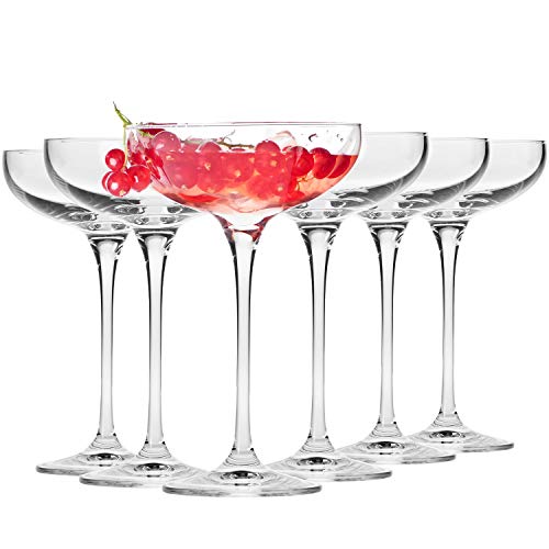 KROSNO Champagne Saucer Coupe Glasses  Set of 6  81 oz  Harmony Collection  Perfect for Home Restaurants and Parties  Suitable for Serving Sparkling Wine  Dishwasher Safe