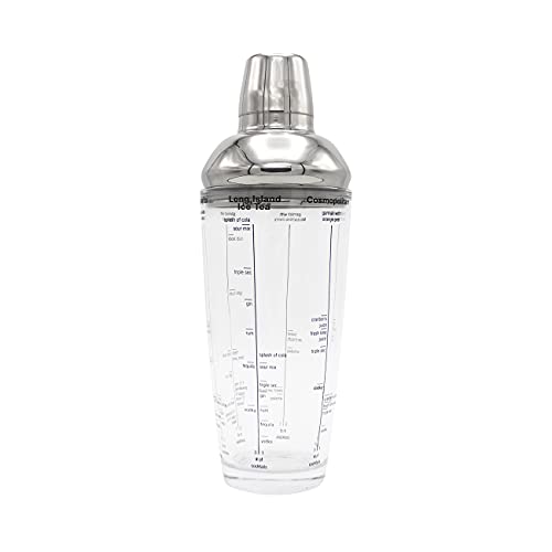 Houdini 24oz Glass Cocktail Shaker Includes Six Recipes