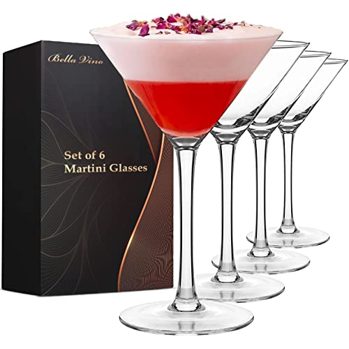 Set of 6 Martini Sake Sets Cosmopolitan Glasses Margarita Glasses Whiskey Gin Tequila Tall Martini Glasses Bar Drinking Glasses Goblet Gift Set
