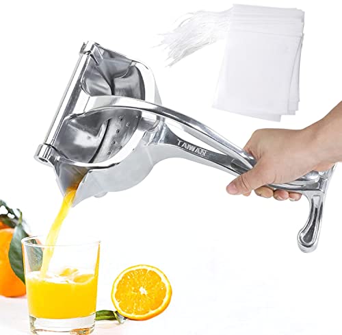 SHANGPEIXUAN Fruit Juice Squeezer Citrus Juicer Hand Press Heavy Duty Lemon Squeezer Manual Fruit Juicer Detachable Orange Lime Grapefruit Presser  50 Pcs Filter Bags