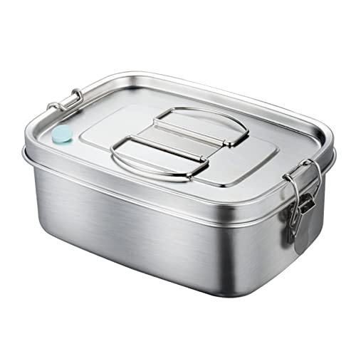 Subron Stainless Steel Bento Lunch Box for Kids  Adults with Secure Locks 1100ML 2 Compartments Leak Proof Metal Insulated Lunch Food Containers