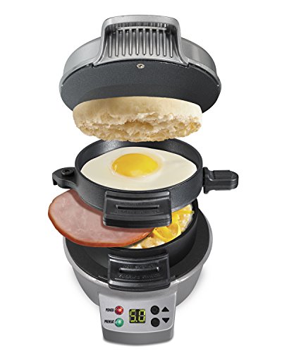 Hamilton Beach 25478 Breakfast Sandwich Maker with Timer Silver