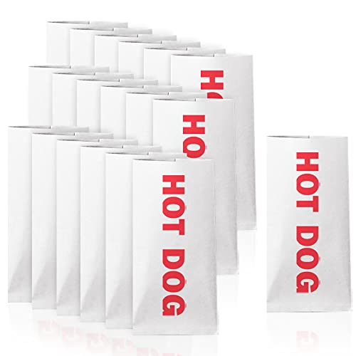 GothaBach 200 Hot Dog Paper Bags Hot Dog Wrapper Sleeves Greaseproof Paper Hot Dog Holders Carnival Paper Hot Dog Bags(4x10)