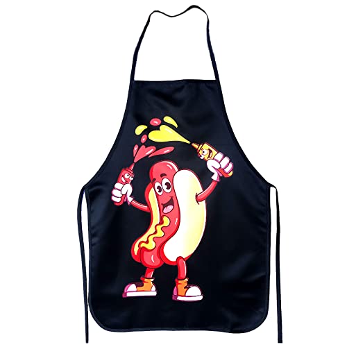 Pooizsdzzz progressive apron Novelty Funny Hotdog Ketchup Unisex Kitchen Chef Apron  Chef Apron For CookingBakingCraftingGardening And BBQ 205 Width X 283 Height