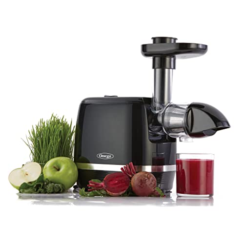 Omega H3000D Cold Press 365 Juicer Slow Masticating Extractor Creates Delicious Fruit Vegetable and Leafy Green High Juice Yield and Preserves Nutritional Value 150Watt Black