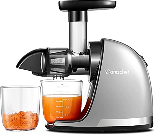 Slow Masticating Juicer AMZCHEF Cold Press Juicer Professional Machine Slow Juicer with Quiet MotorReverse Function Juicer Machines with Brush for High Nutrient Fruit  Vegetable (Updated)