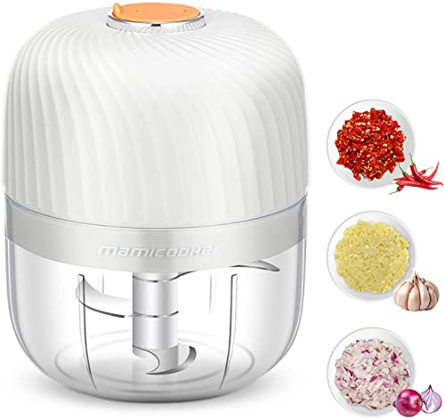 Electric Garlic Chopper Mini Portable Veggie Chopper Garlic Grinder Masher Onion Chopper Blender to Vegetable 250ML Wireless Food Processor for Ginger Chili Fruit Meat etc