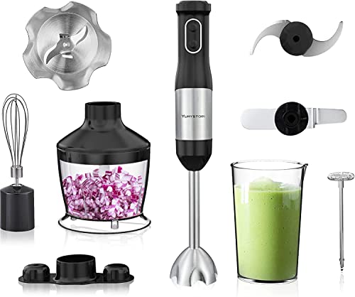 Immersion Blender7 in 1 Hand Blender 800W 20 Speed  Turbo Stick Blender Stainless Steel with Ice CrushWhiskFrotherChopperBeakerBracketfor SmoothieBaby FoodSoup Icecream  MoreBPA Free