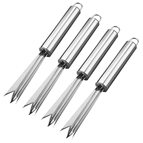 DOITOOL 4PCS Pineapple Eye Peeler Stainless Steel Pineapple Eye Romover Tool Pineapple Peeling Knives Fruit Cutter for Home and Kitchen