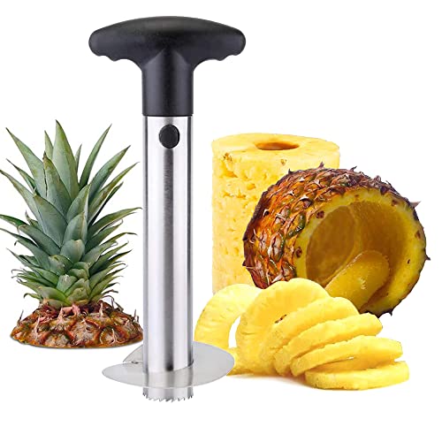 Pineapple Corer Slicer Stainless Steel Fruit Pineapple Peeler Cutter for Easy Core Removal Remover Tool with Detachable Handle
