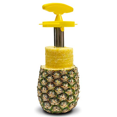 Pineapple Stainless Steel Corer Stem Remover Pillar Extractor Tool by Exultimate (Yellow)
