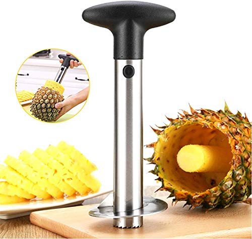 Stainless Steel Pineapple Corer and Slicer tool Easy to Use Pineapple Cutter for Core Removal  Slicing Super Fast Handheld Fruit Corer Slicer Cutter Peeler Kitchen Tool