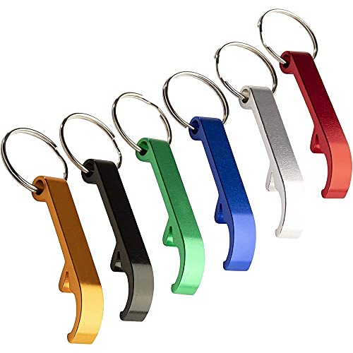 Bottle Opener Keychain  24Pack Heavy Duty Metal Key Chains with Beer Bottle Opener Pocket Size Small Bar Claw Beverage Key Rings 6 Assorted Colors