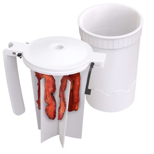 Microwave Bacon Cooker with Lid  Cook Healthier Crispy Bacon while Reducing Fat and Eliminating Grease Splatter from Kitchen Discovery