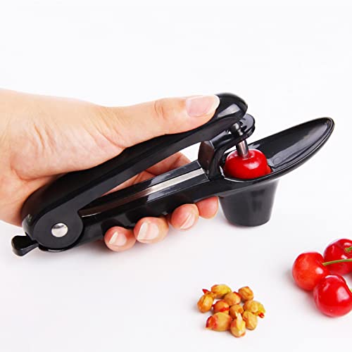 24HOCL Cherry Pitter Olive Pitter Tool Cherry Stoner Seed and Olive Tool Remover Portable Pitter Corer with Saving Lock Design for Making Fresh Cherry Dishes Black