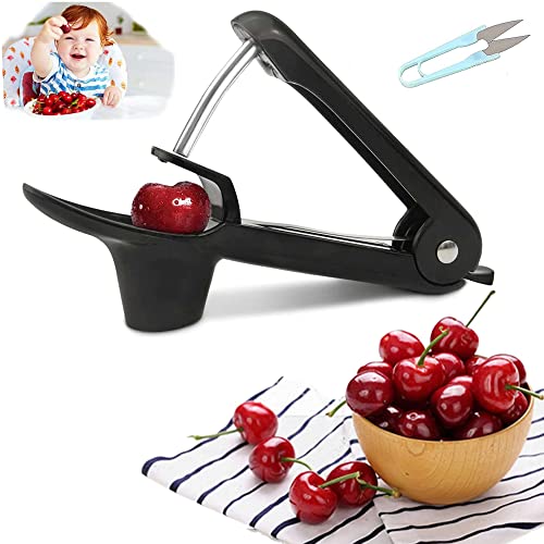 Cherry Pitter Tool Olive Pitter Tool Cherry Pitter Remover Stoner Corer Tool HeavyDuty Cherry Seed Remover tool with SpaceSaving Lock Design(black)