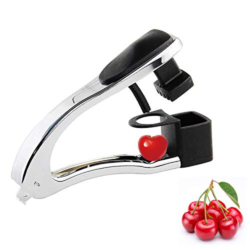 Cherry Pitter YISSCEN Cherry Core Remover Slice Tool 2 in 1 Set Olive Seed PitterFruit Plums Core Remover  Portable  Dishwasher Safe Cherry Olive PitterStoner (Black)