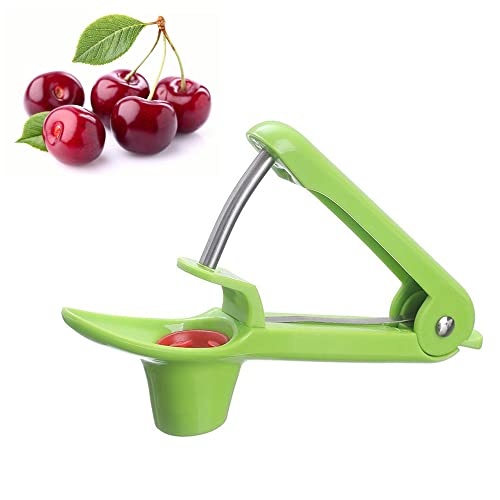 NTNXCXY Cherry Pit Remover Cherry Oliver Seed Remover Tool Cherry Stoner Pitter Cherry Corer with SpaceSaving Lock Design Suitable for Making Cherry Jam and Cherry Cocktails Green