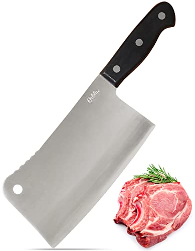 Orblue Premium Meat Cleaver  Stainless Steel Chef Butcher Knife for Cooking  Professional 7Inch Blade for Precision Cutting  Perfect for Home Kitchen or Restaurant