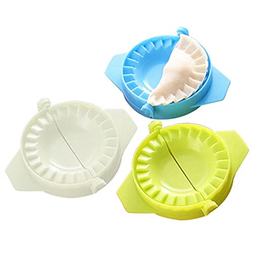 PhantomSky Dumpling Maker 3 Pcs Colorful Ravioli Pastry Skin Press Mold Set Plastic Chinese Dumpling Wonton Empanada Meat Pierogi Pie Dough Press Skin Maker Kit for Home Kitchen Cooking Picnic Holiday