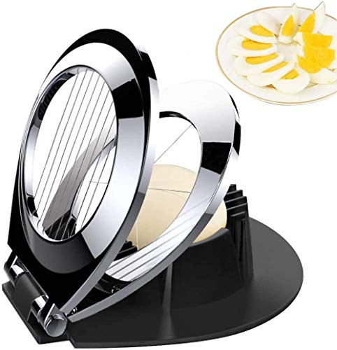 Egg Slicer BIBURY Egg Slicer for Hard Boiled Eggs Egg Cutter Heavy Duty for Strawberry Fruit Garnish Slicer Stainless Steel Wire with 3 Slicing Styles Easy to Clean