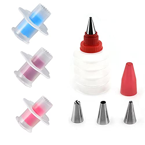 3Pcs Plastic Cake Core Remover Cupcake Plunger Cutter Pastry Corer and Cupcake InjectorDecorating Icing 3Pcs Set Stainless Steel Nozzle Set DIY Cake Decorating Tool