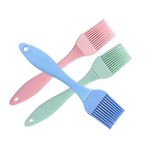 Festive Color Silicone Pastry Basting Brush Baking Food Brush For Cooking Oiling Brush BBQ Butter Happy Party Salted Steak Fish Meat Kitchen Brush Easy to Clean