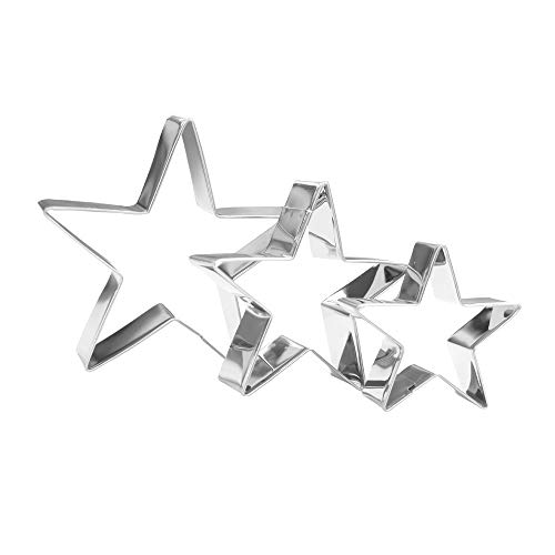 Star Cookie Cutter Set  3 Piece  Stainless Steel