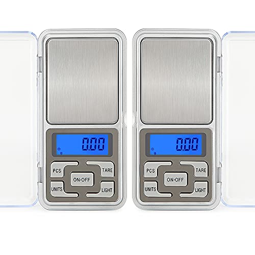 Digital Pocket Scale 500g Capacity High Precision Balance of 001g Mini Electronic Grams Reloading Weight Scale Food Scale Jewelry Gem Scale Kitchen Scale Weed Scale (2PCS)