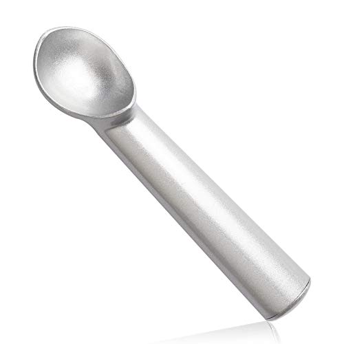 Ice Cream Scoop 7 inches Nonstick AntiFreeze Ice Cream Scooper Professional Watermelon Fruit Scooper Icecream Scoop Spoon Kitchen Tool Aluminum Design for Gelato Cookie Dough Sorbet(Silver)