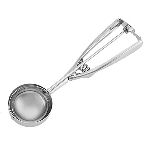 Le Regalo Stainless Steel Cookie Scoop Ideal for Cookies Ice Creams Cupcakes and Muffin Heavy Duty Durable Design with Comfortable Grip Handle Silver Large