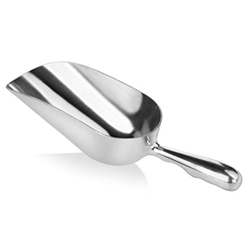New Star Foodservice 34509 OnePiece Cast Aluminum Round Bottom Bar Ice Flour Utility Scoop 5Ounce Silver (Hand Wash Only)