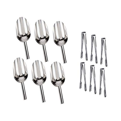 Xiboya textile Sweet Candy Buffet Ice Tongs  Scoops (Silver6 set)
