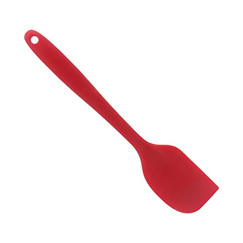 MJIYA Silicone Spatula 480°F Heat Resistant Non Stick Rubber Kitchen Spatulas for Cooking Baking and Mixing with Stainless Steel Core (L Red)