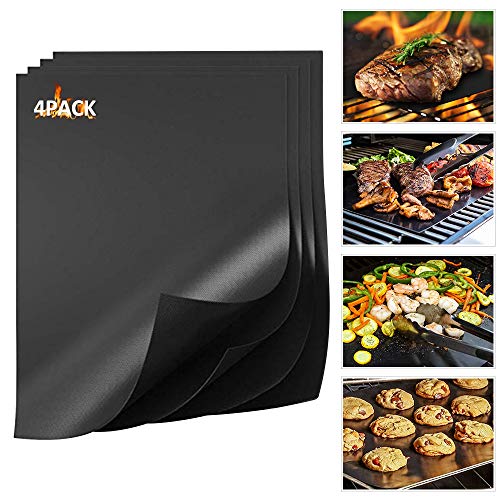 4 Pack Large Premium Oven Liners Mats for Bottom of Electric Gas Oven Heavy DutyReusable Nonstick Baking Mats Heat Resistant Outdoor BBQ Grill Mats Stove Guard Stove Top Protector 1624Inch