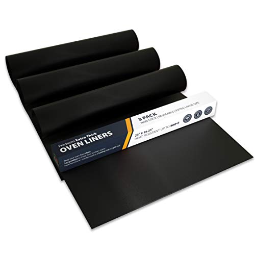 Oven Liner by Lindas Essentials (3 Pack)  Large Premium Oven Liners For Bottom of Electric Oven and Gas Oven  Reusable NonStick Oven Mat for Bottom of Oven  BPA and PFOA Free