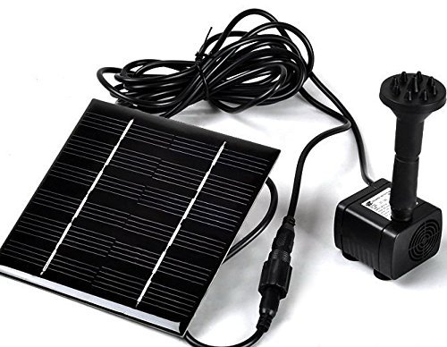 Sunnytech Solar Power Water Pump  Garden Fountain Pool Watering Pond Pump Pool Aquarium Fish Tank with Separate Solar Panel and 3M Long Cable  4 Sprayer Adapters(Black)