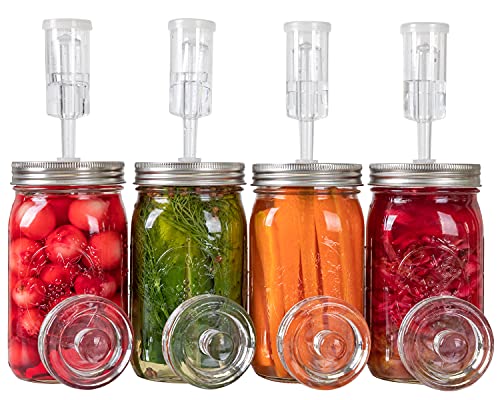 Jillmo Fermenting Lids Kit Easy Fermentation Kit for Wide Mouth Mason Jars (JARS NOT INCLUDE)