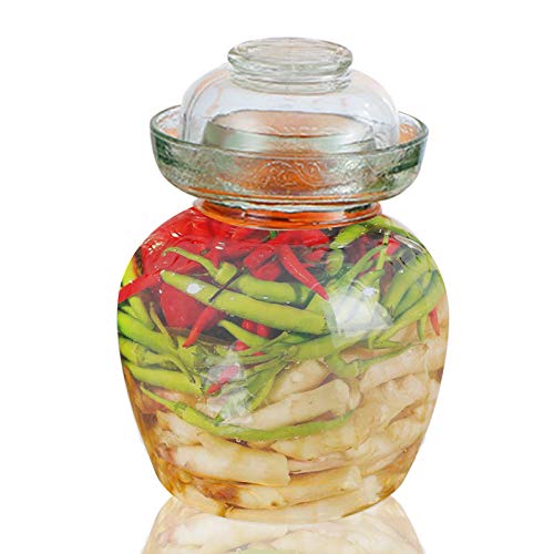 Vencer Traditional Glass Fermenting Jar With LidGlass Fermentation Tank for Pickling Kimchi SauerkrautVHF001