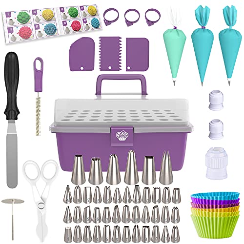 Cakebe Cake Decorating Tools 115Piece Piping BagsTips Set Cake Decorating Kit with 42 Piping Tips Cake Decorating Supplies with Frosting TipsBags Cupcake Decorating Kit Cookie Decorating Supplies