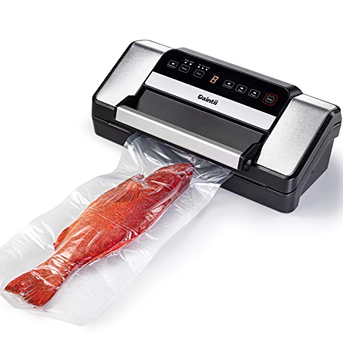Daintii Deluxe Food Vacuum Sealer Machine 85Kpa High Performance Vacuum Sealing System with Easylock Handle Builtin Storage  Bag Cutter Included Starter Kit Safety Certified Stainless Steel