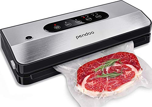 Vacuum Sealer Machine Pendoo Automatic Food Sealer for Food Savers Led TouchScreen Controls 4 Food Modes with Low Noise  Seperated Design Easy to Clean Vacuum Sealer(15 Pack Bags)