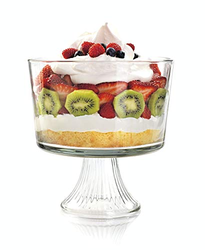 Anchor Hocking 3Quart Monaco Footed Trifle Bowl (1 piece crystal dishwasher safe)