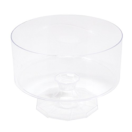 Homeford Plastic Trifle Pedestal Bowl Clear 414Inch