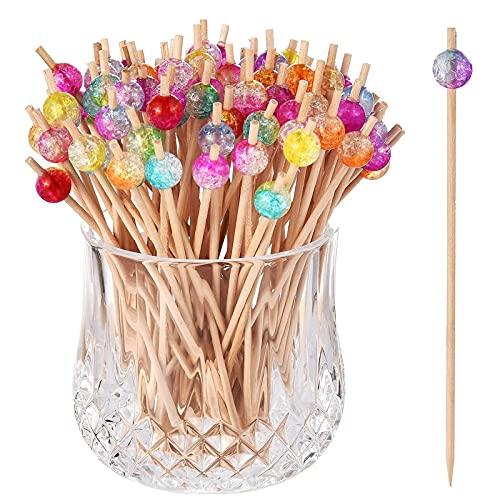 ALINK 100Pack Cocktail Picks Colorful Wooden Toothpicks Cocktail Sticks for Party Appetizers  472 inch